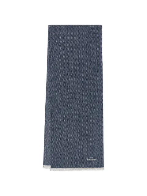 Paul & Shark logo-embroidered fringed scarf