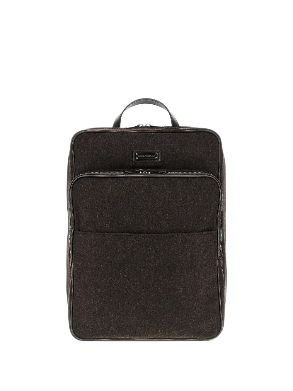 Paul & Shark leather-trim cashmere backpack - Marron Paul & Shark leather-trim cashmere backpack - Marron