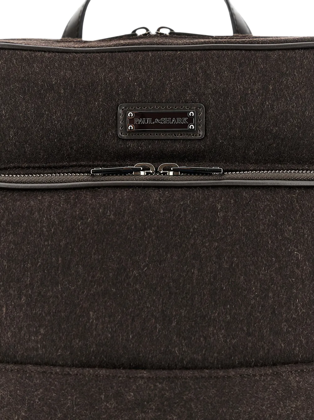 Paul & Shark leather-trim cashmere backpack Bruin