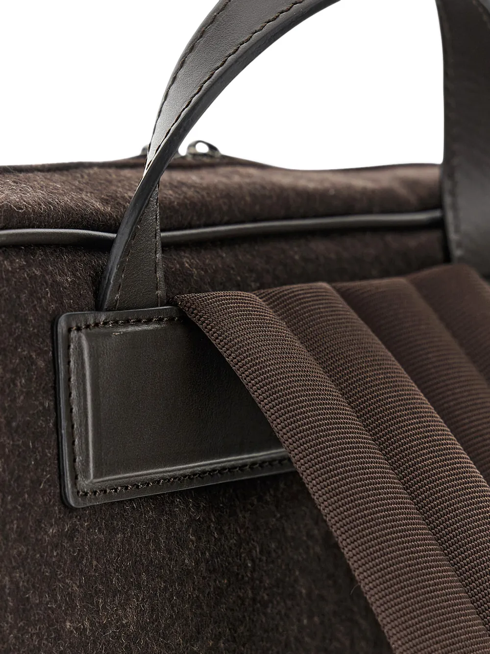 Paul & Shark leather-trim cashmere backpack Bruin