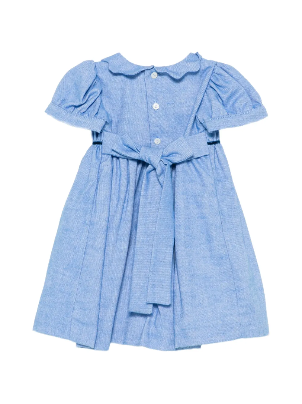 Mariella Ferrari scalloped-collar velvet-trimmed dress Blauw