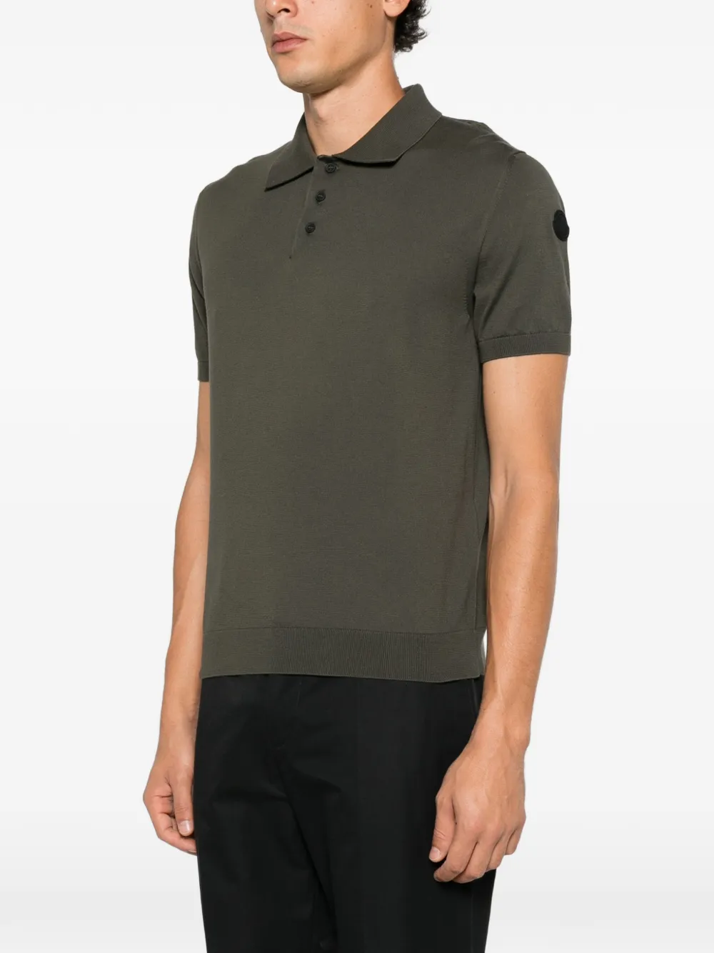 Moncler logo-patch short-sleeve polo shirt Groen