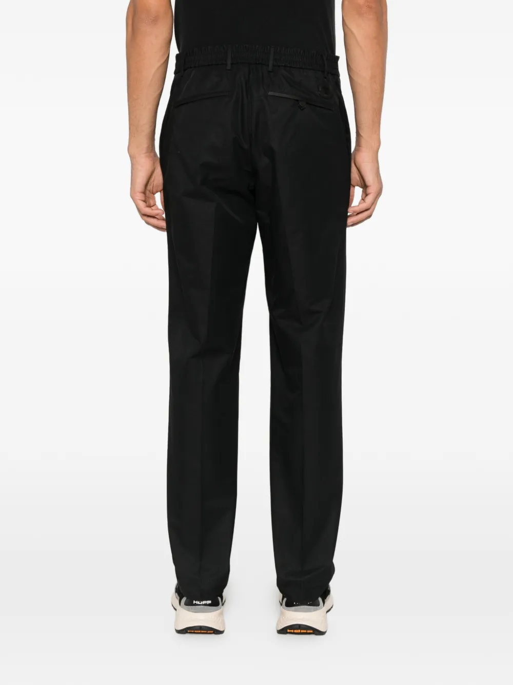 Moncler logo-patch straight-leg trousers Zwart
