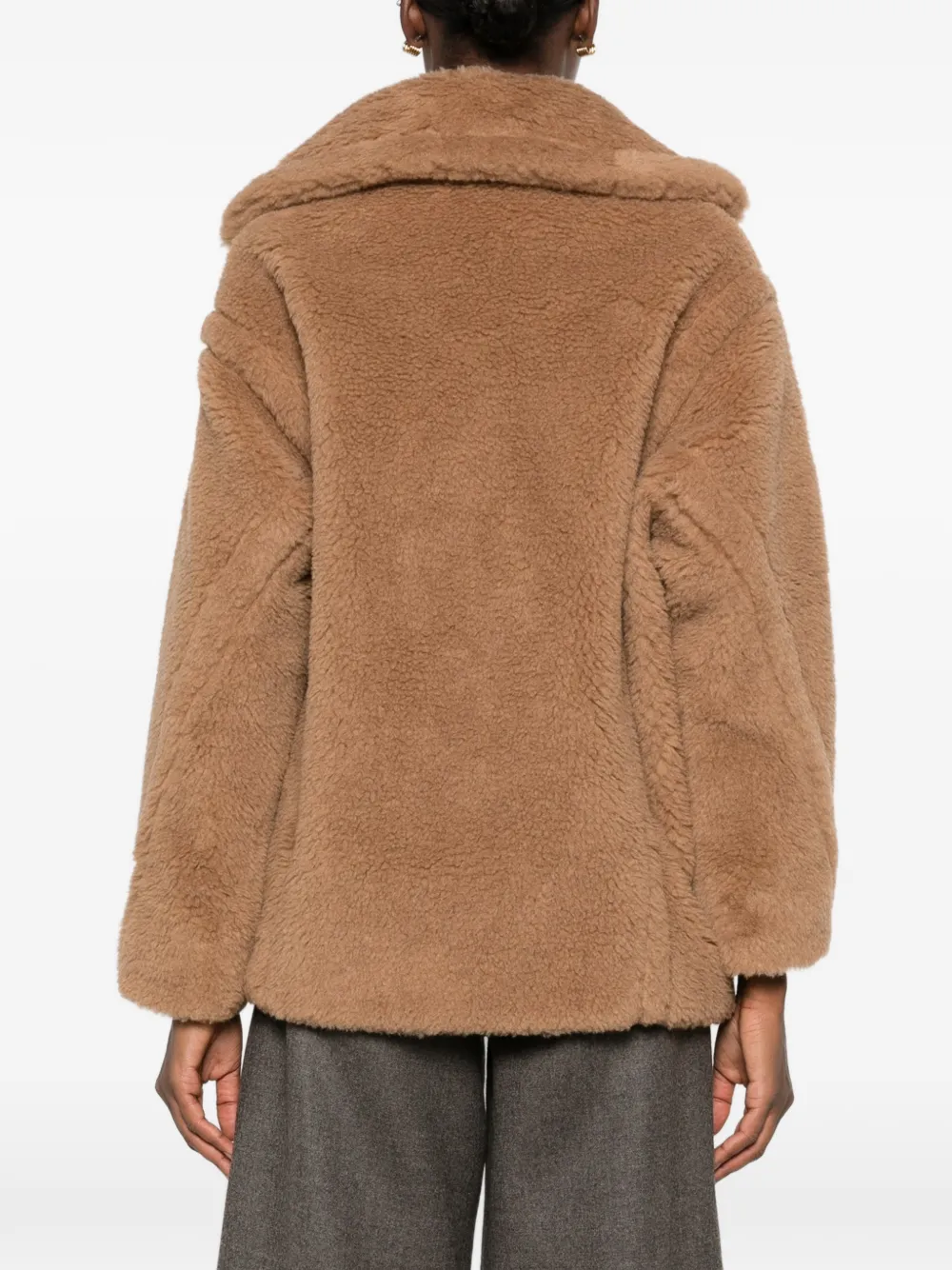 Max Mara Dramma teddy double-breasted coat Beige