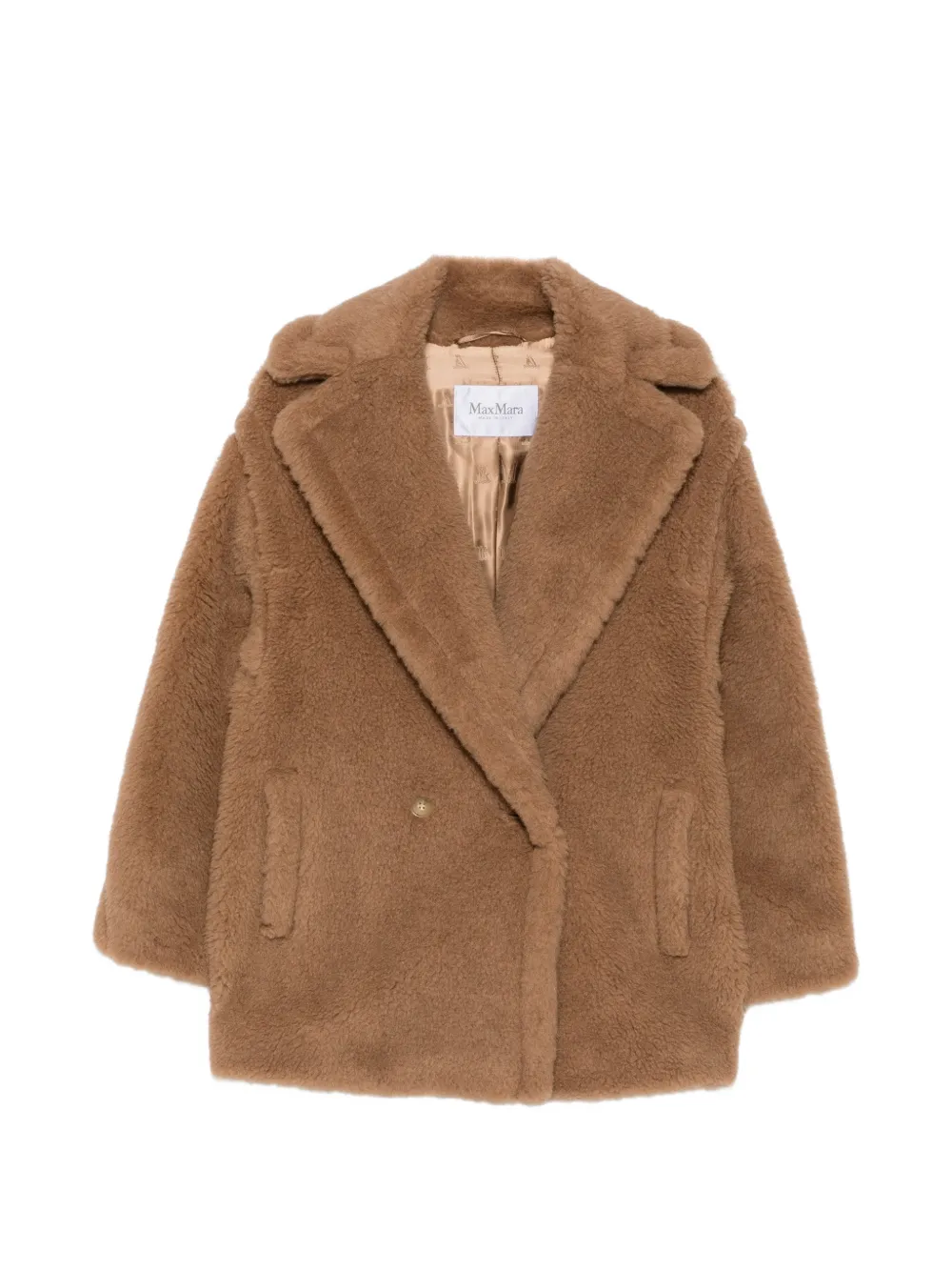 Max Mara Doppelreihiger Dramma Mantel mit Teddy - Nude