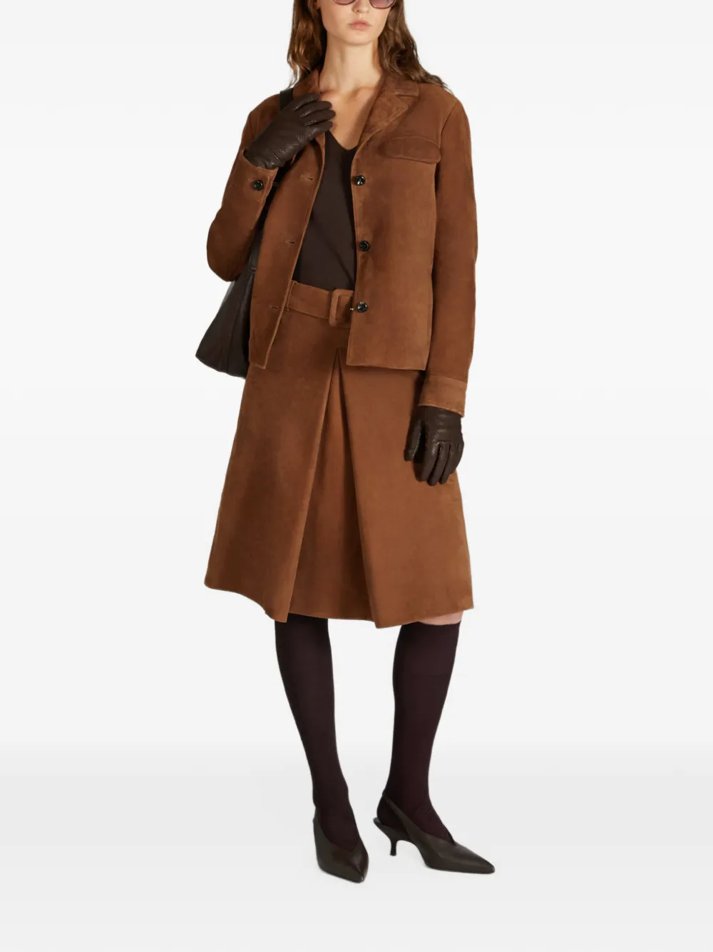 slowear Montedoro suède shirtjack Bruin