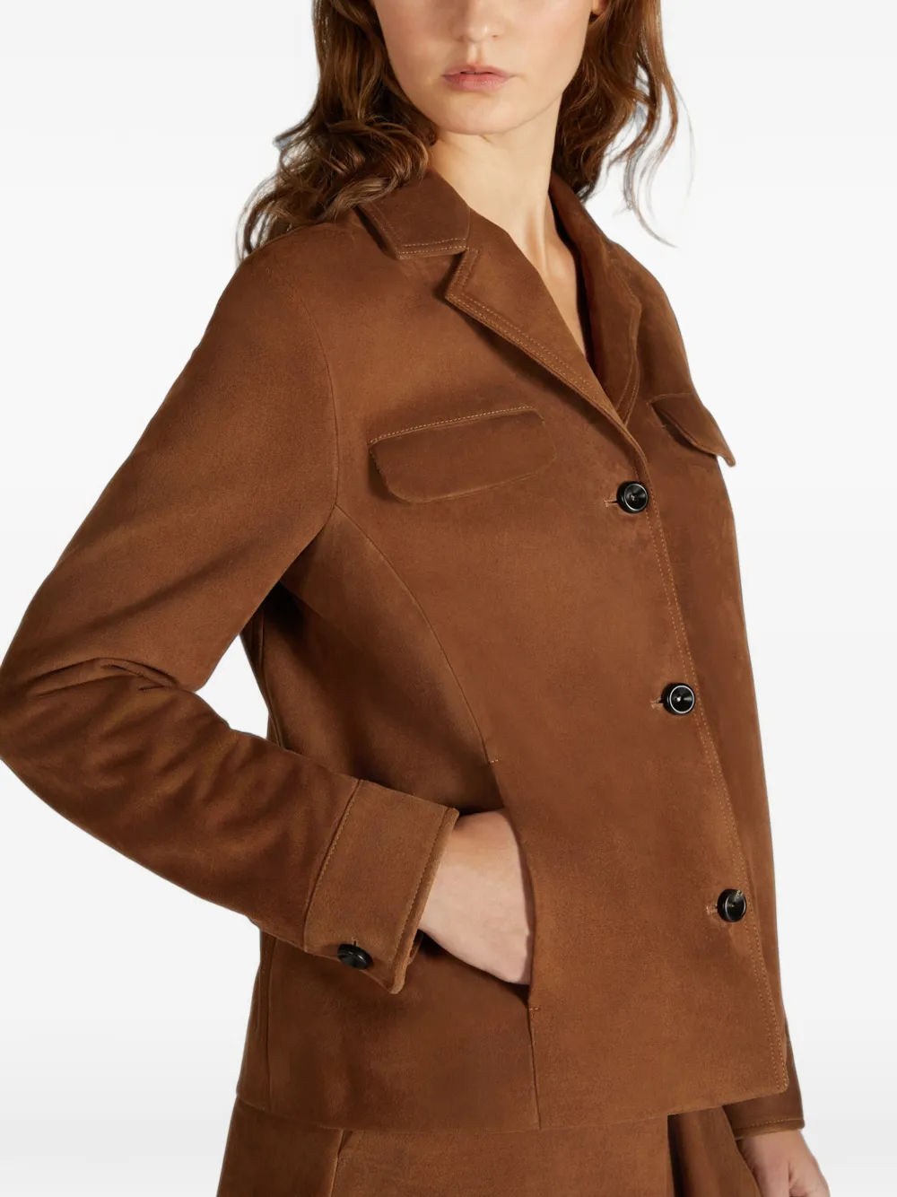 slowear Montedoro suède shirtjack Bruin