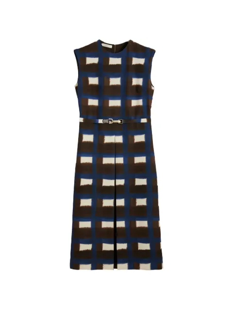 slowear graphic-print belted midi dress