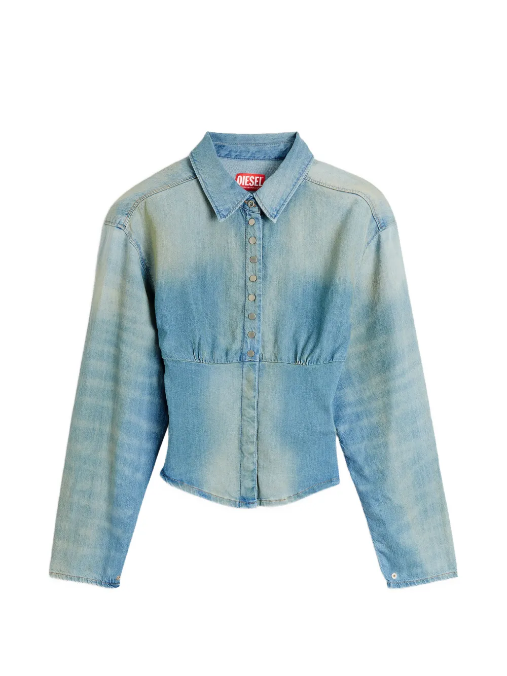 Diesel denim shirt with sectioned-design - Blau
