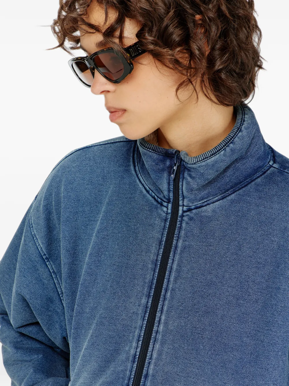 Diesel sweat jacket with denim-effect Blauw