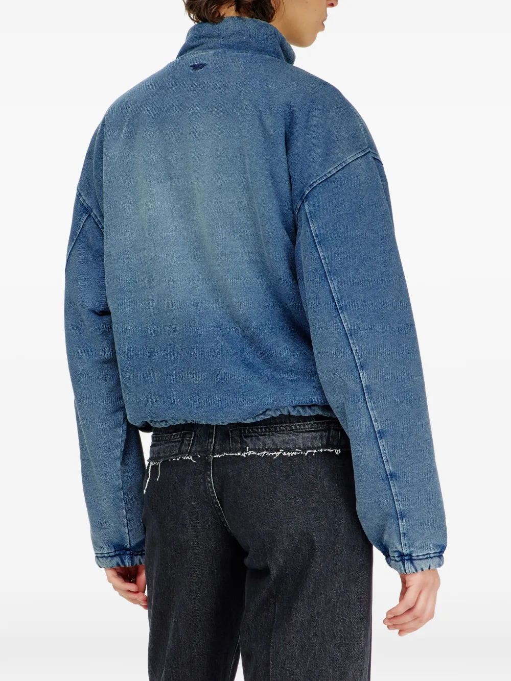Diesel sweat jacket with denim-effect Blauw