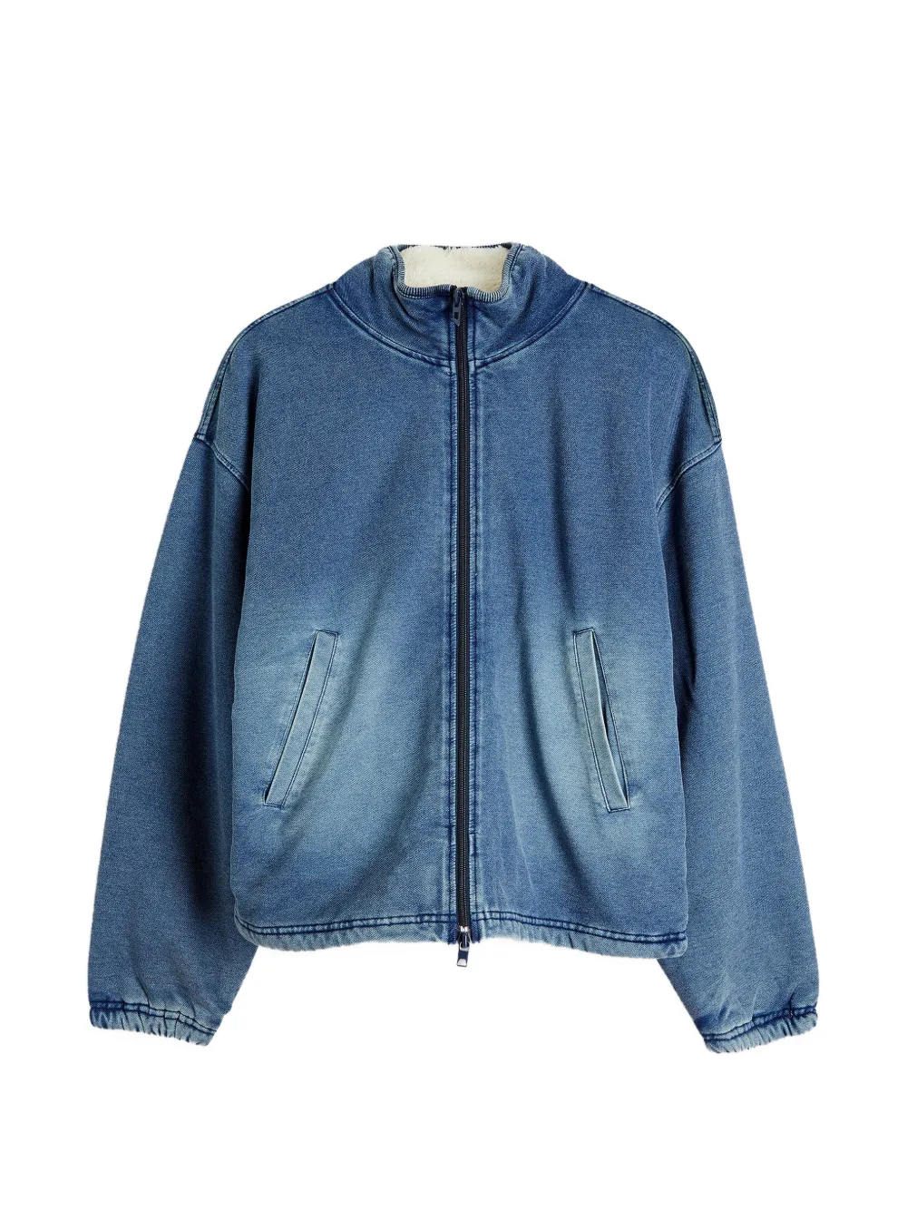 Diesel sweat jacket with denim-effect - Blau