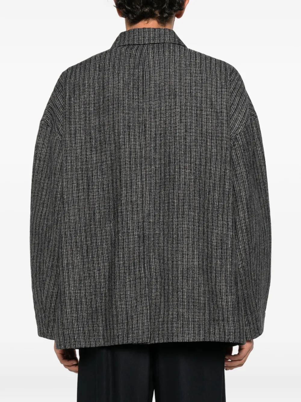 Ziggy Chen textured-finish button-up jacket Grijs