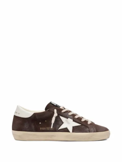 Golden Goose Super-Star in brown suede with white star sneakers