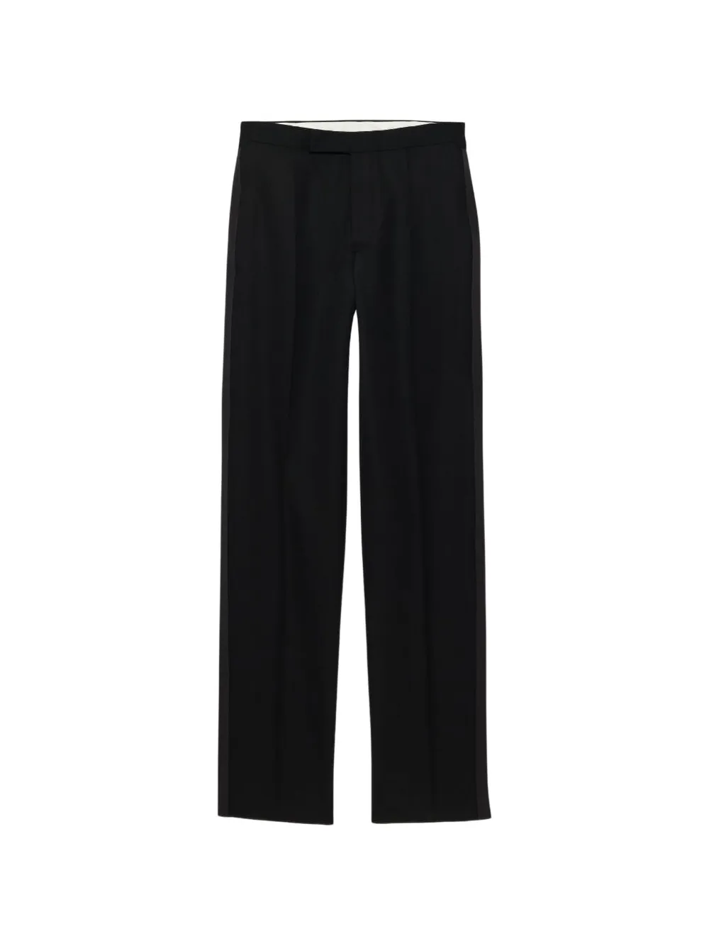 JW Anderson Wollen broek met satijnen streep Zwart