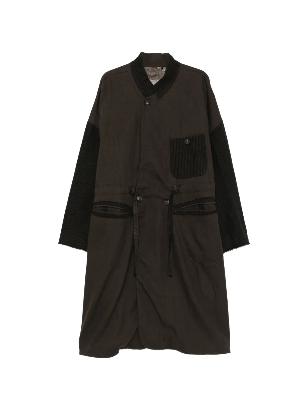 Ziggy Chen panelled drawstring-waist coat Bruin