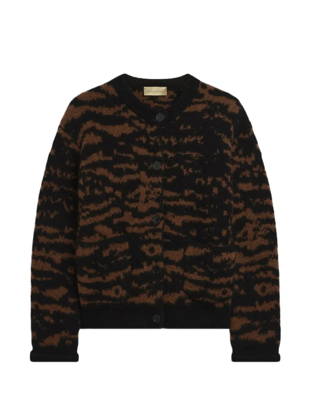 MOMONÌ Tinna jacquard-knit cardigan - Noir MOMONÌ Tinna jacquard-knit cardigan - Noir