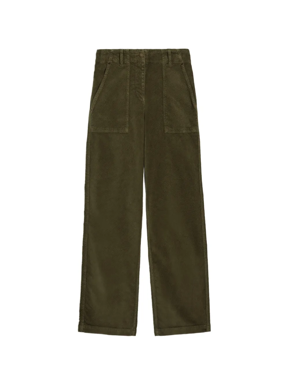 MOMONÌ Hibiscus Bis garment-dyed velvet trousers - Verde