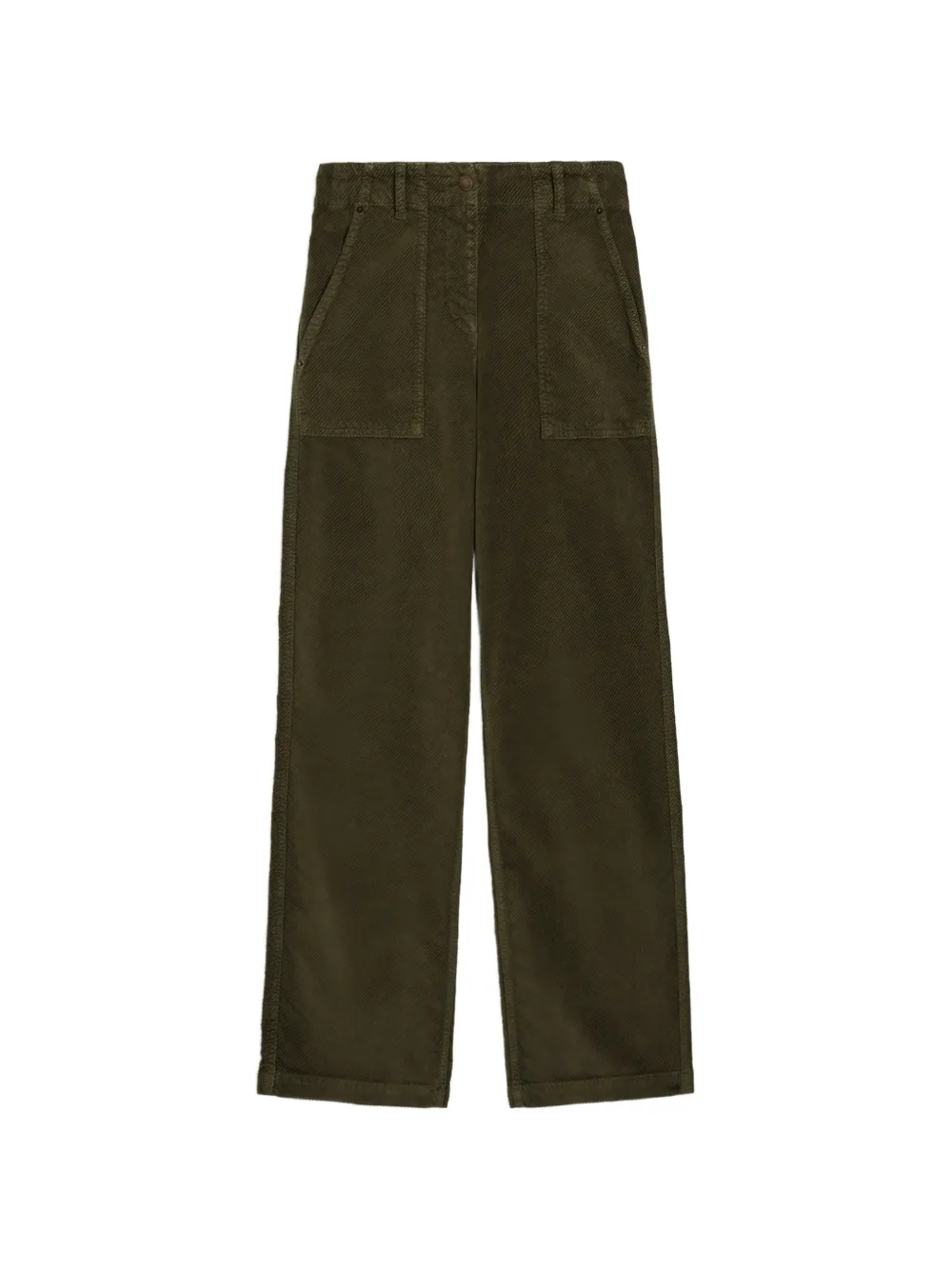 MOMONÌ Hibiscus Bis stukgeverfde fluwelen broek Groen