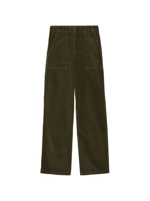 MOMONÌ pantalones Hibiscus Bis de terciopelo teñido en prenda
