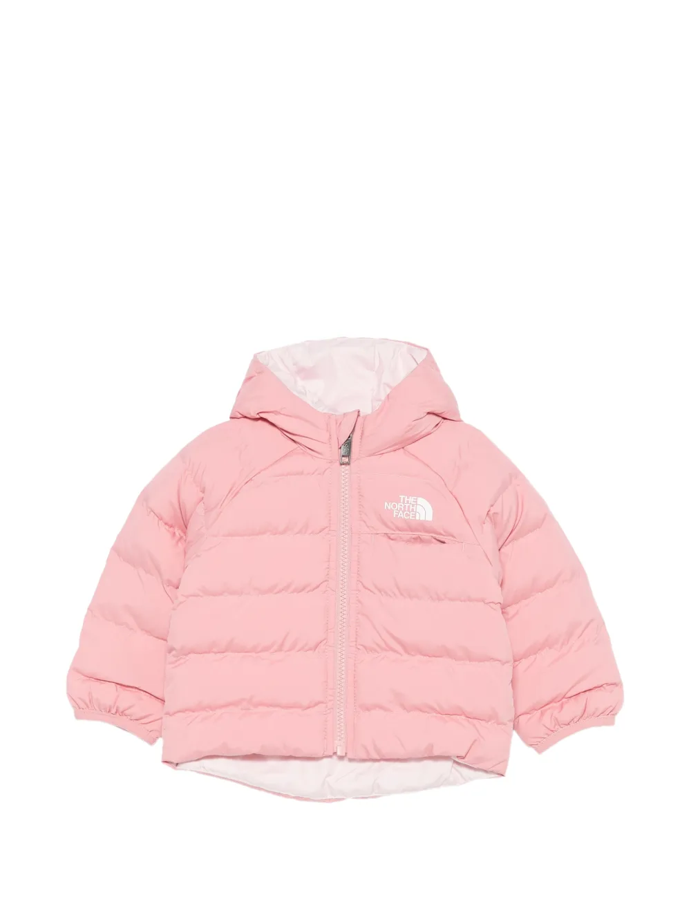 The North Face Kids logo-print reversible puffer jacket - Rosa