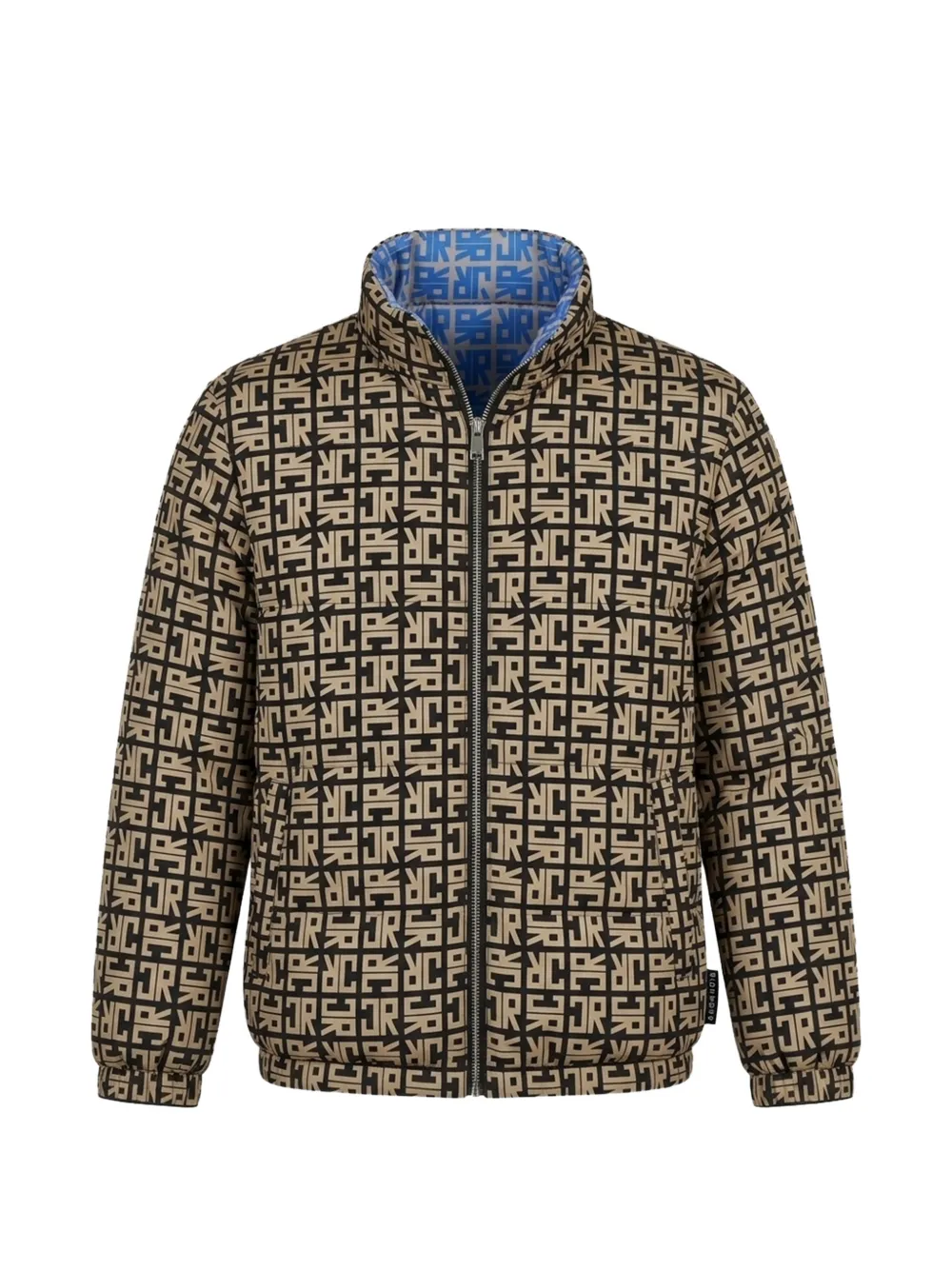 John Richmond Junior Omkeerbaar gewatteerd jack met monogram-print Beige