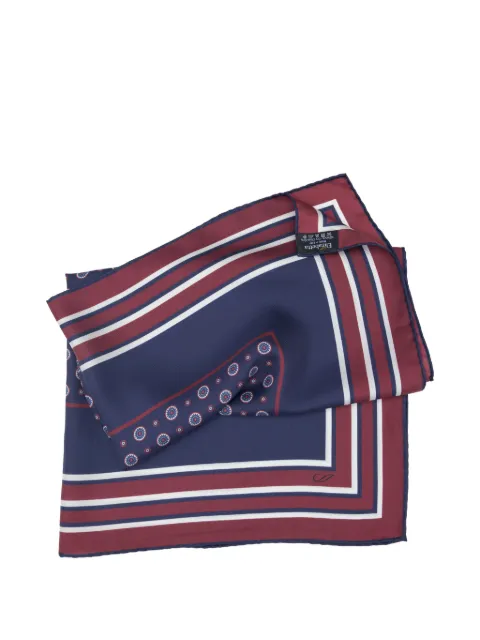 Elizabetta Aldo medallion-print striped-border scarf