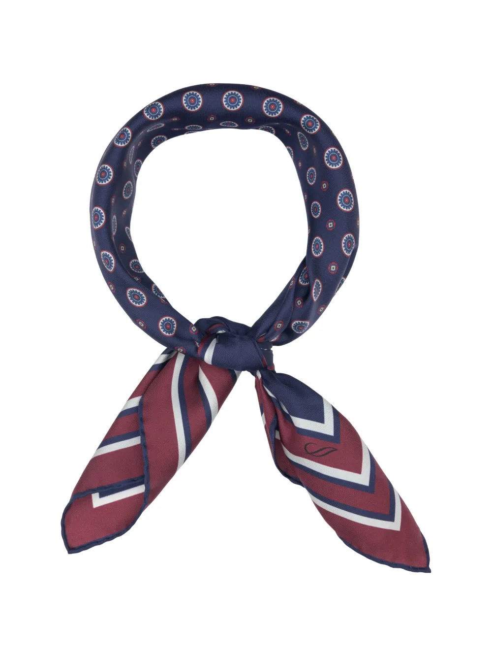 Elizabetta Aldo sjaal met medaillon-print en gestreepte rand Blauw