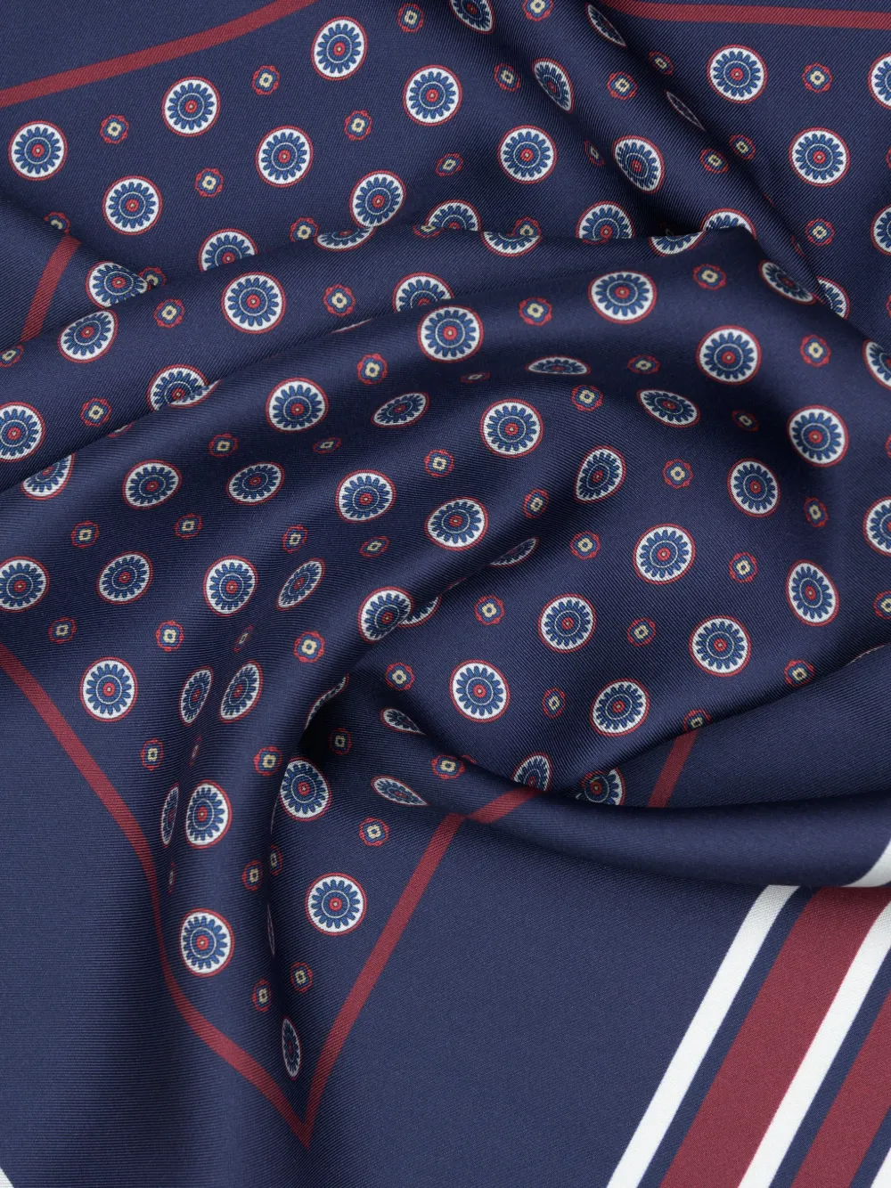 Elizabetta Aldo sjaal met medaillon-print en gestreepte rand Blauw