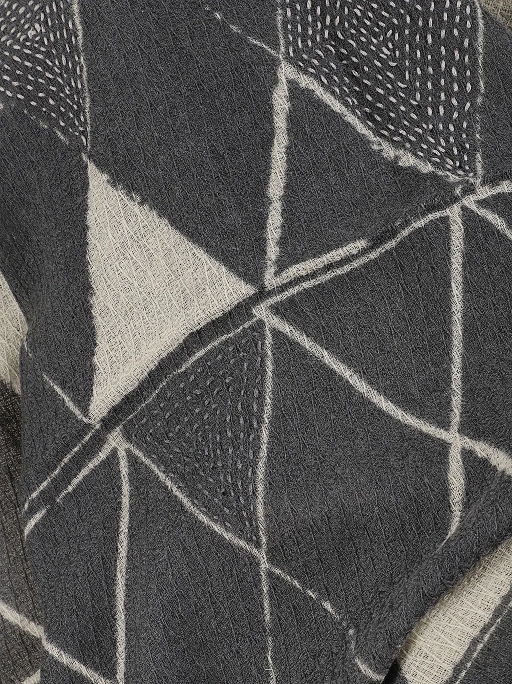Altea geometric-pattern embroidered scarf Grijs