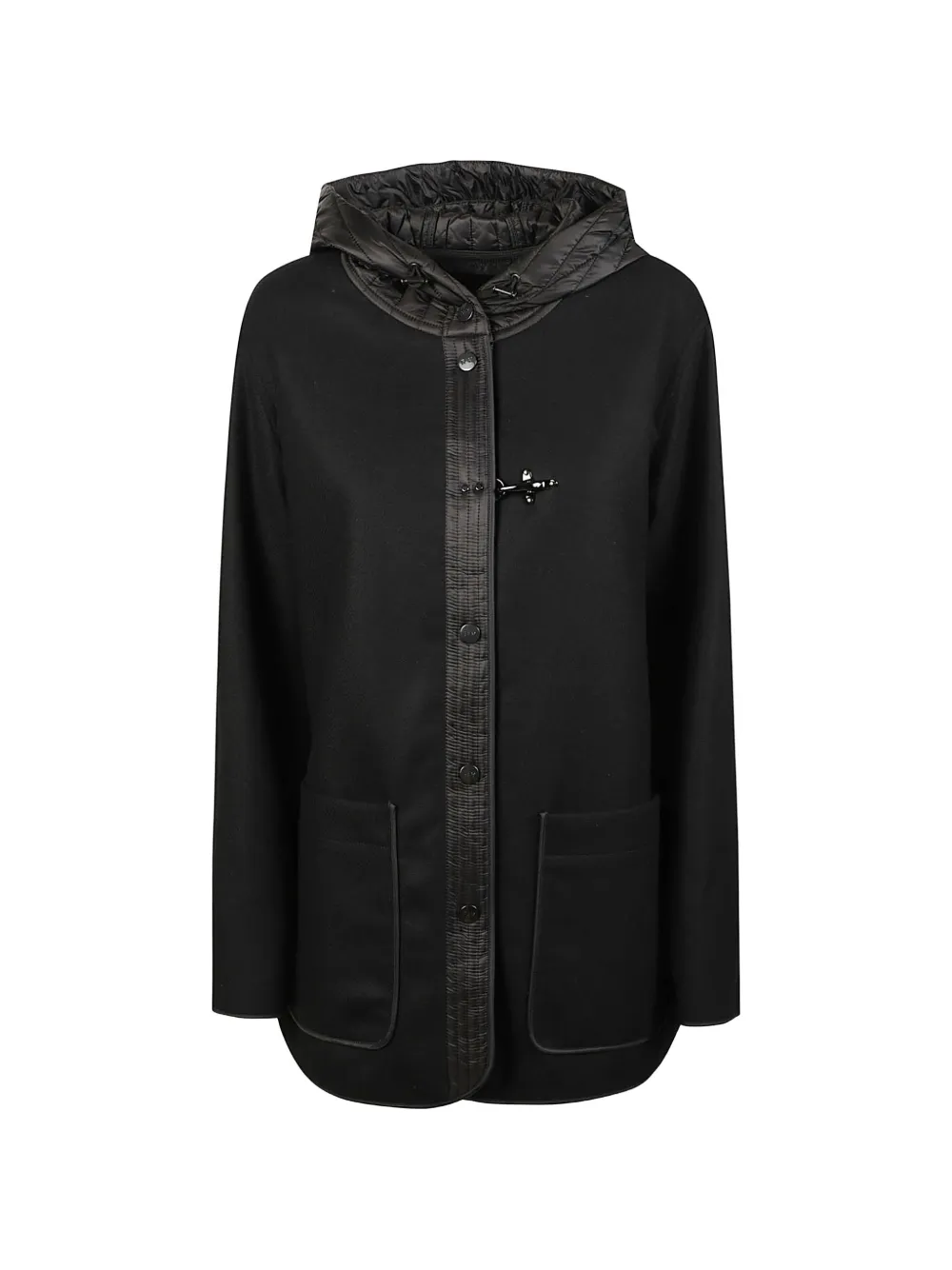 Fay quilted-hood toggle-fastening coat - Nero