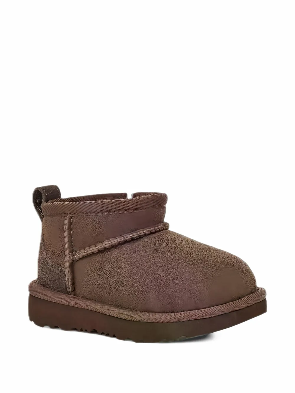 UGG Kids sheepskin overlock-stitch ankle boots - Marrone