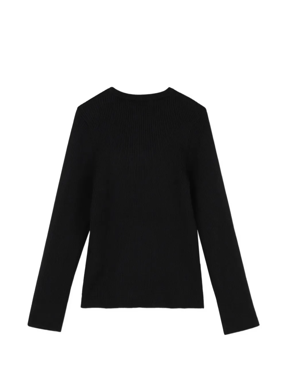Givenchy Kids logo-embroidered ribbed sweater Zwart