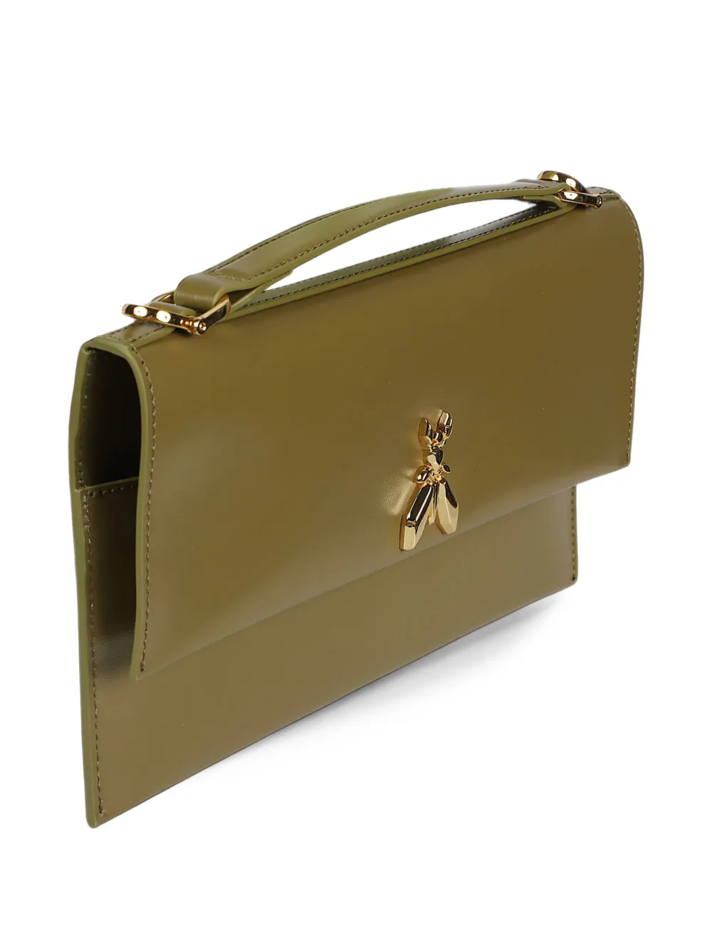 Patrizia Pepe Fly leather clutch bag Groen