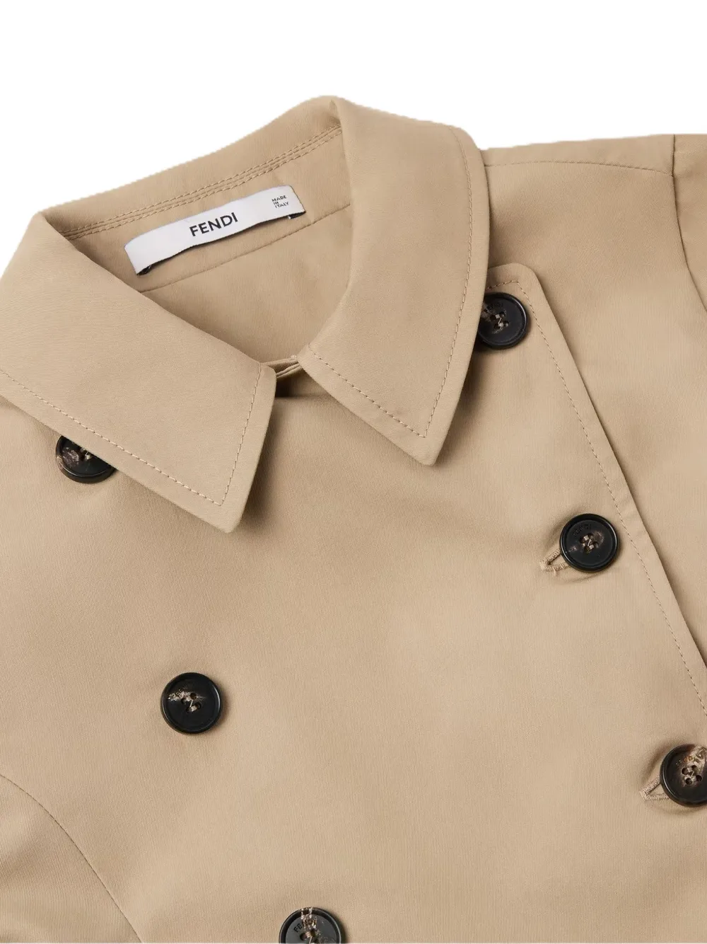 Fendi Kids double-breasted trench dress Beige