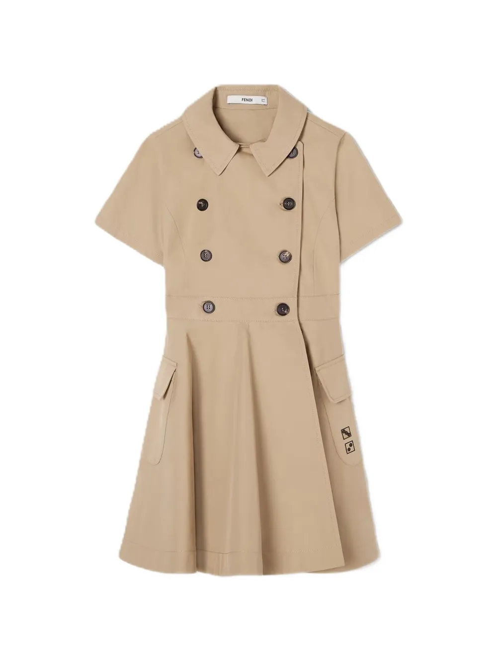 Fendi Kids double-breasted trench dress - Toni neutri