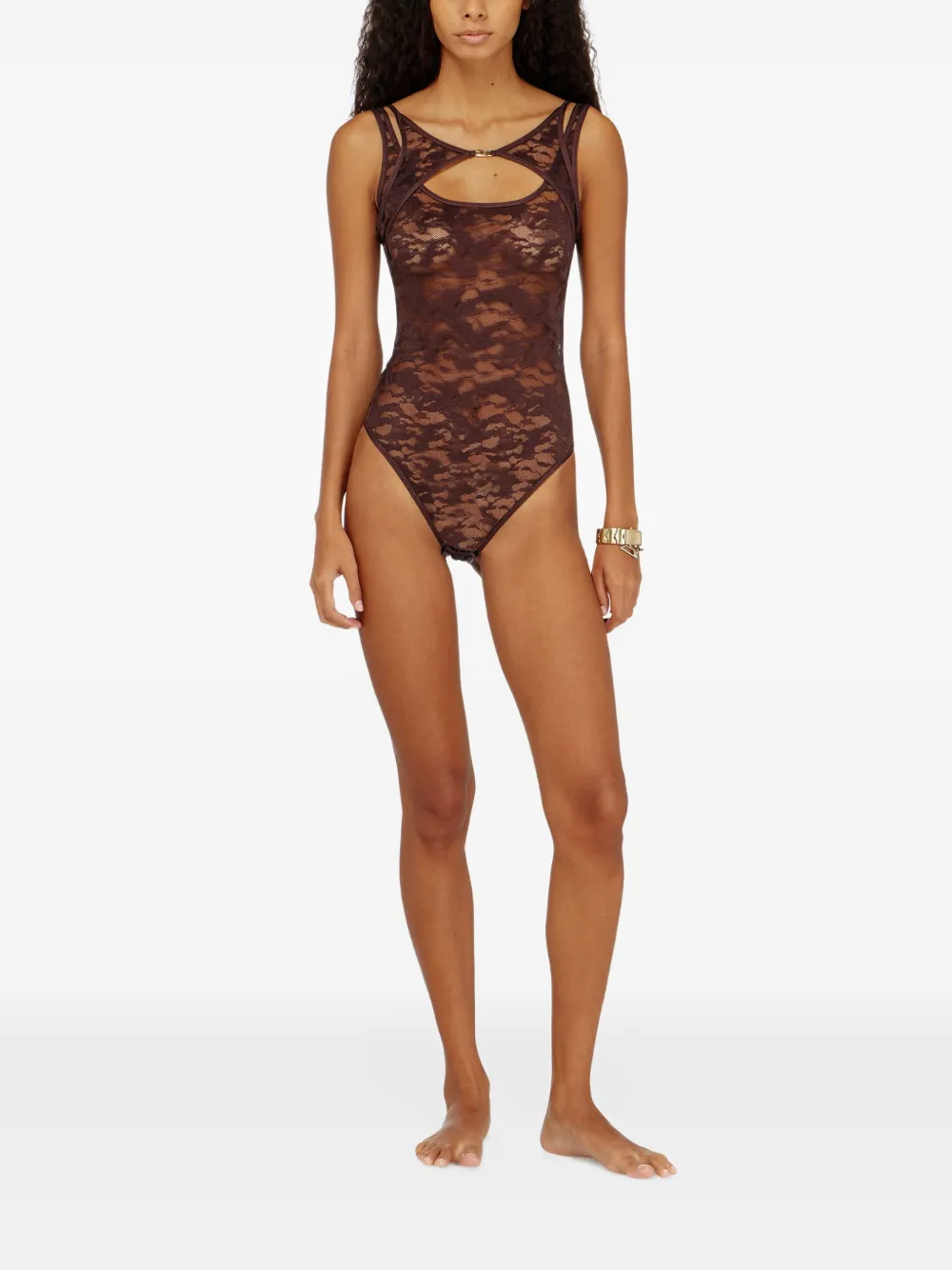 Diesel bodysuit in camo lace Bruin