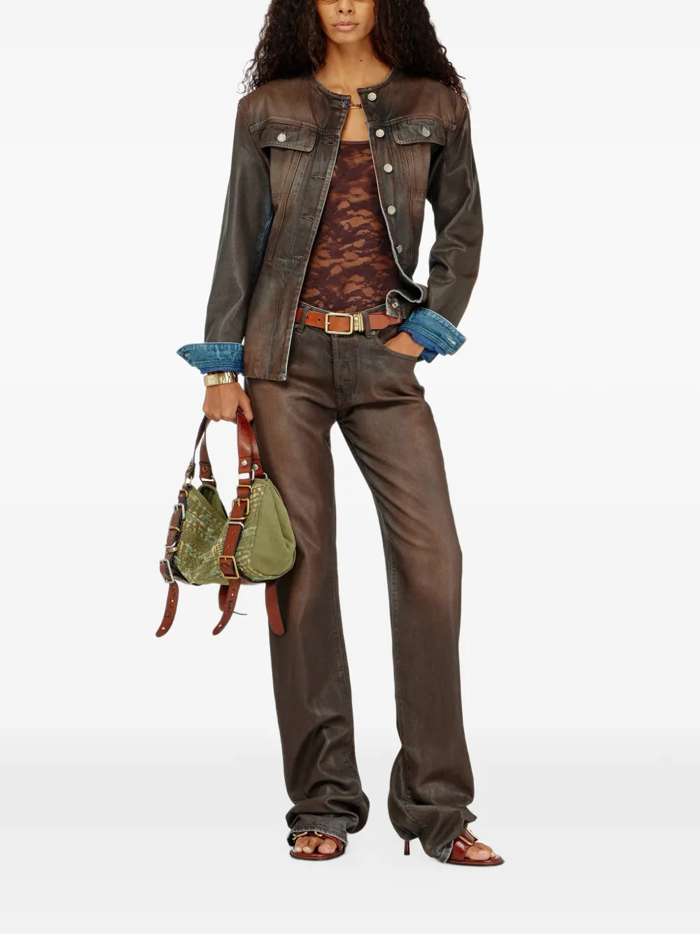 Diesel bodysuit in camo lace Bruin