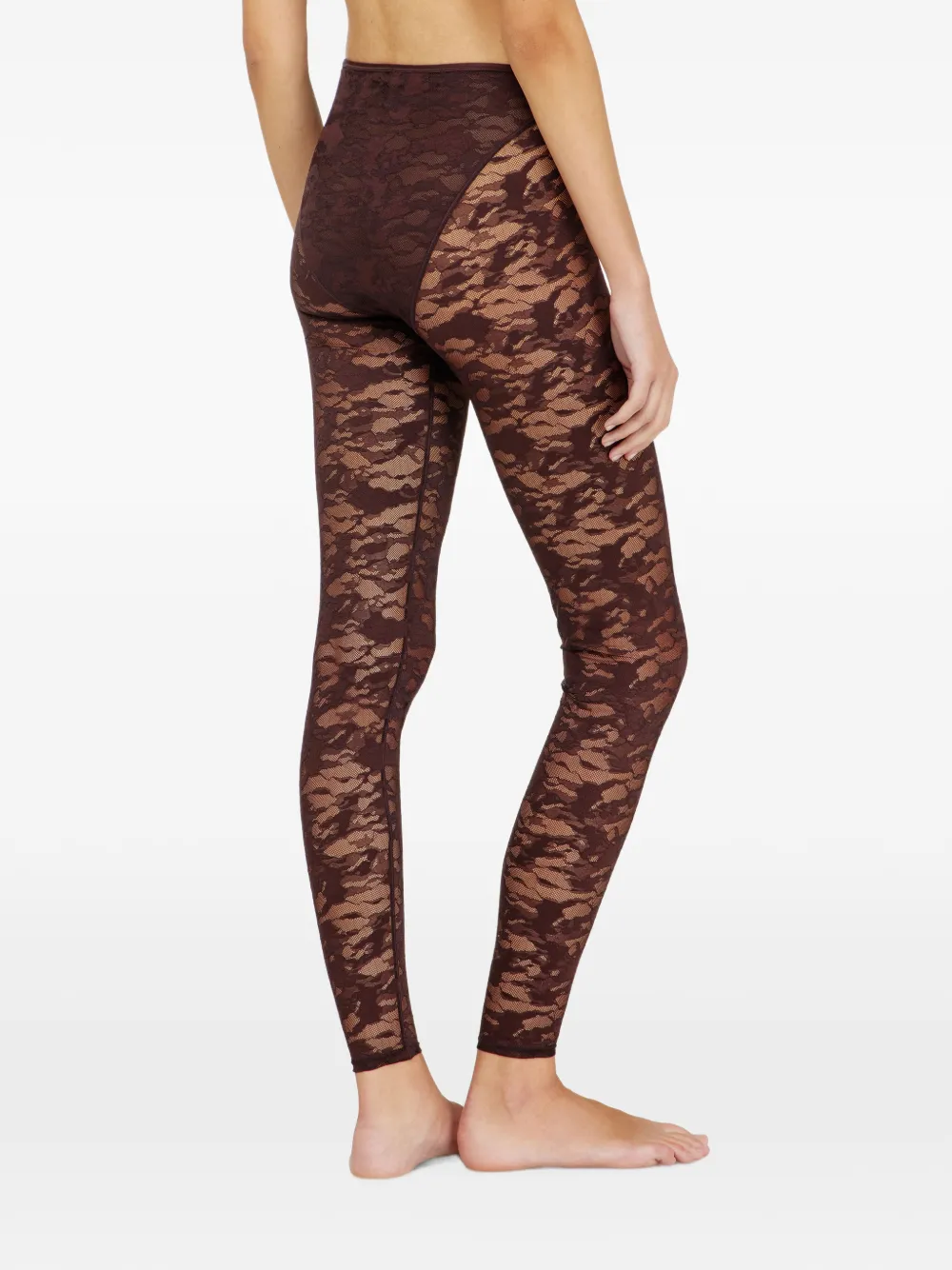 Diesel leggings in nylon camouflage lace Bruin
