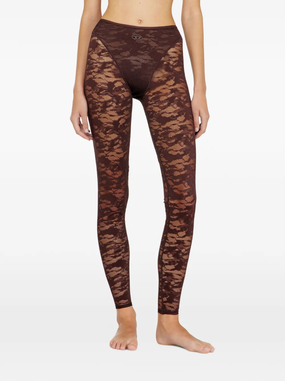 Diesel leggings in nylon camouflage lace Bruin