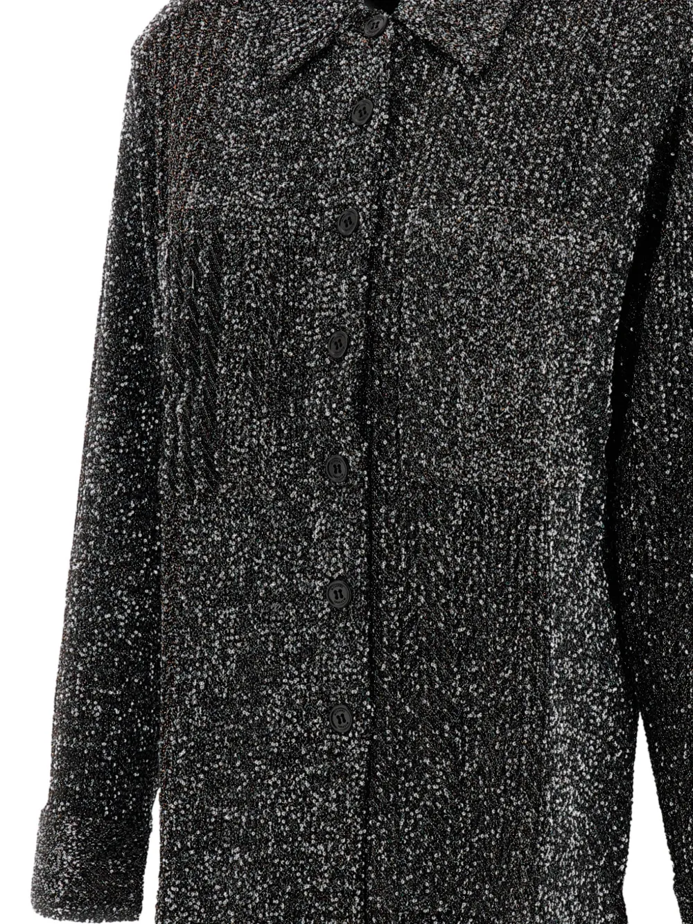 Missoni metallic-effect button-up shirt Zwart