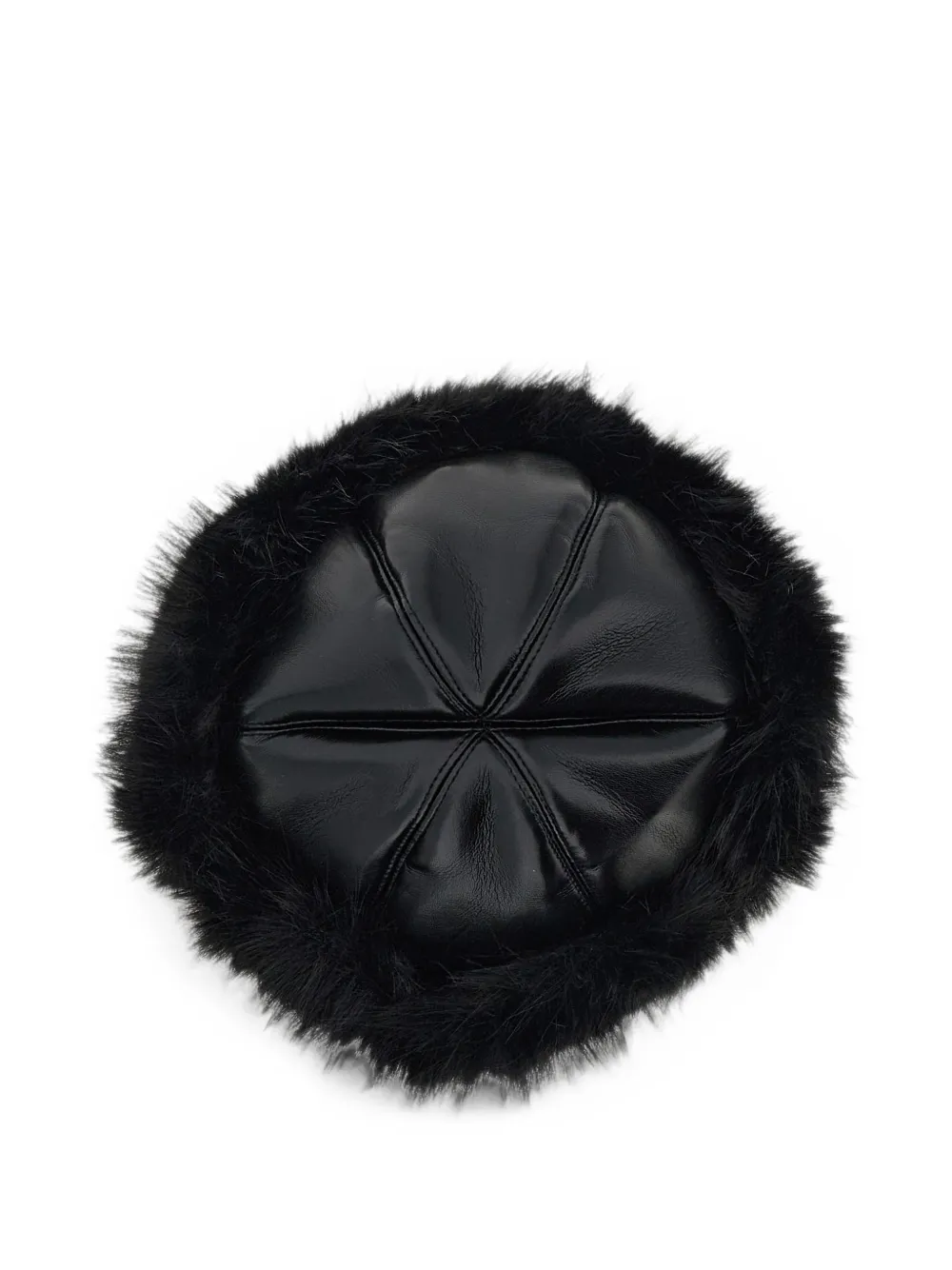 STAND STUDIO Sable faux-fur trim hat Zwart