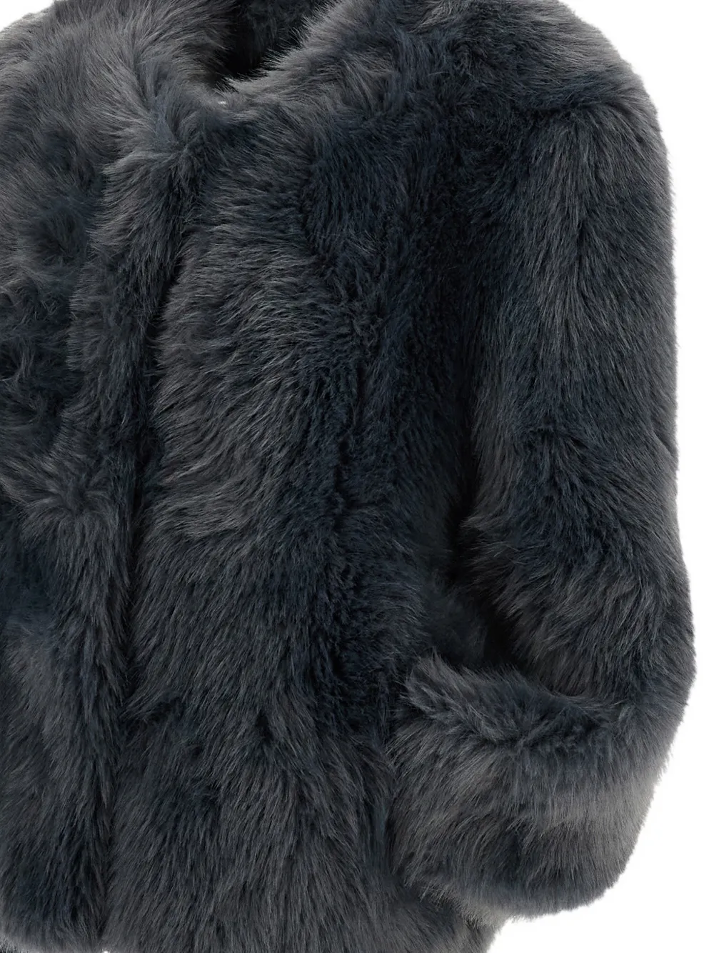 STAND STUDIO Halle faux-fur coat Blauw