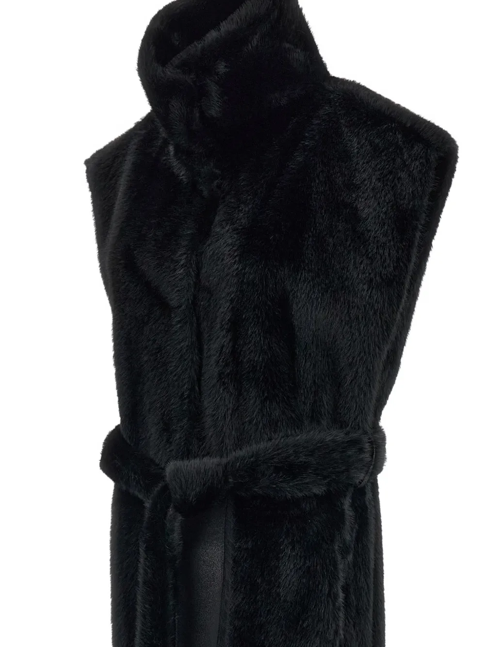 STAND STUDIO reversible belted coat Zwart