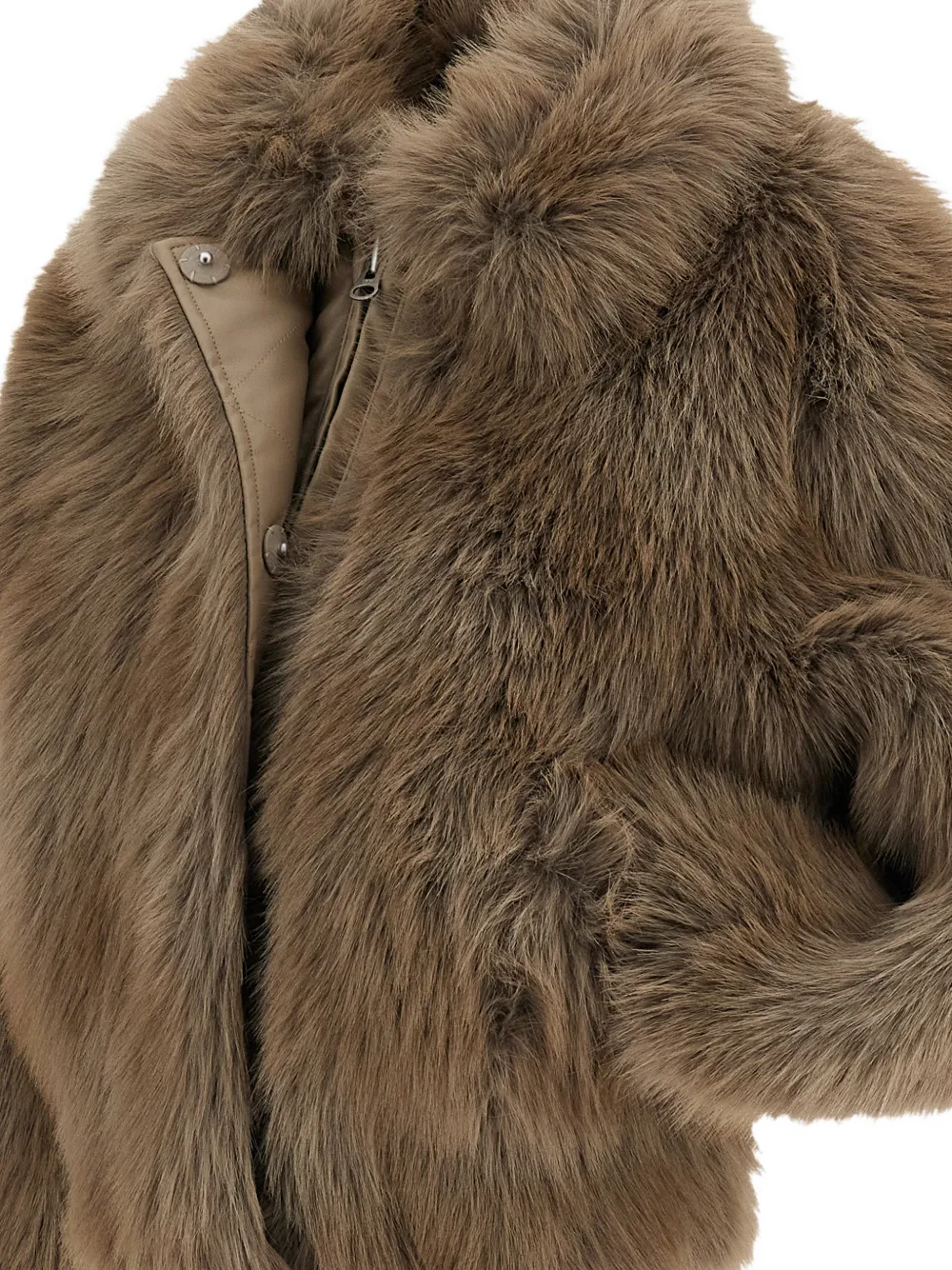 STAND STUDIO faux-fur cropped coat Bruin