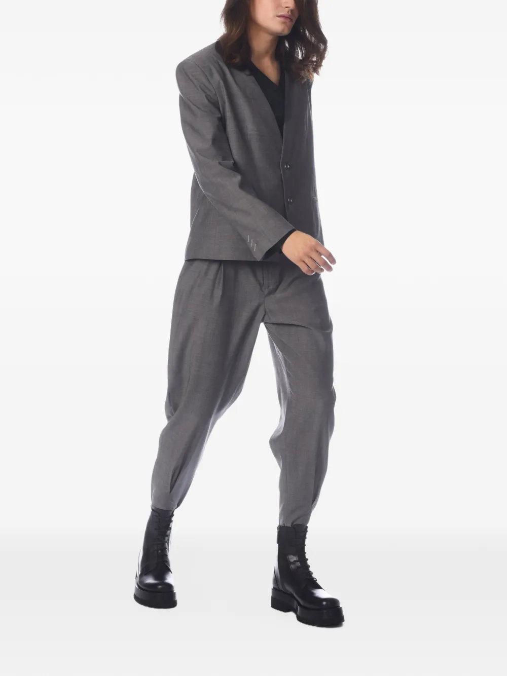 Tessitura Minimal lapelless blazer