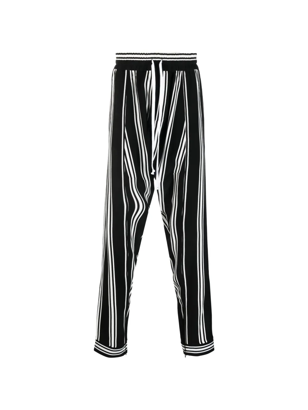 Tessitura striped drop-crotch trousers - Noir