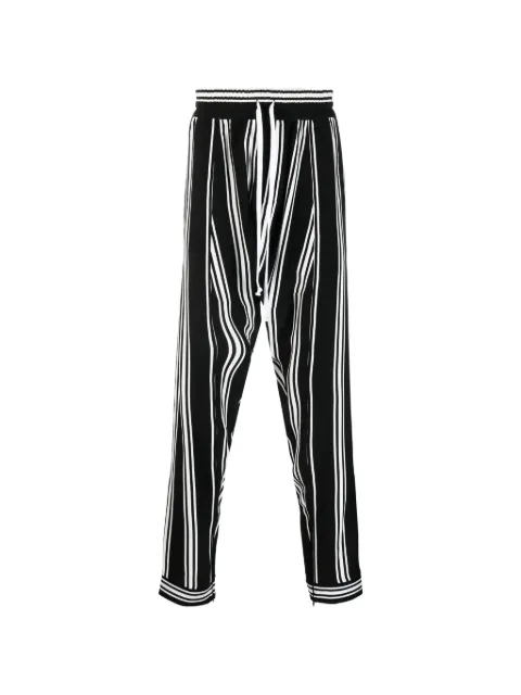 Tessitura striped drop-crotch trousers