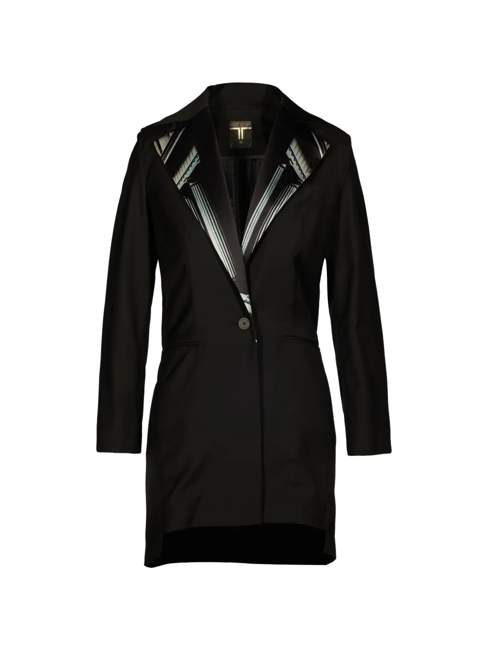 Tessitura The Column Silk-lapel Blazer In Black