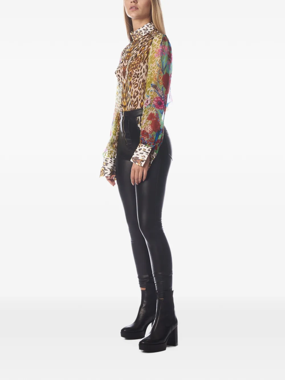 Tessitura High-waist broek verfraaid met studs Zwart